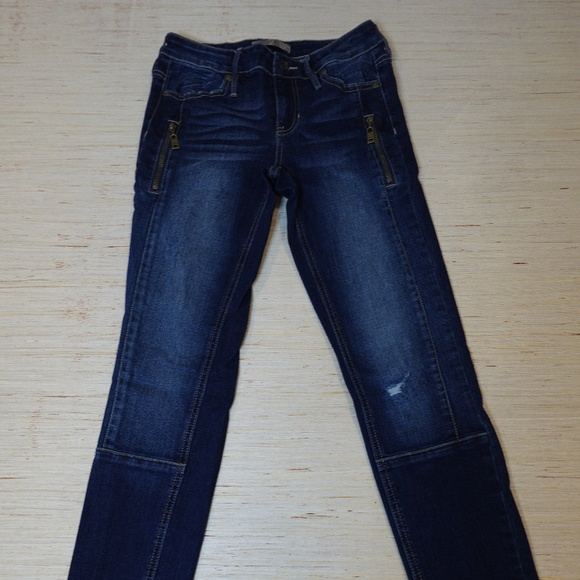 Guess Los Angeles Dark Wash Moto Skinny Jeans with Zipper Detail Women’s 26 - Picture 1 of 6